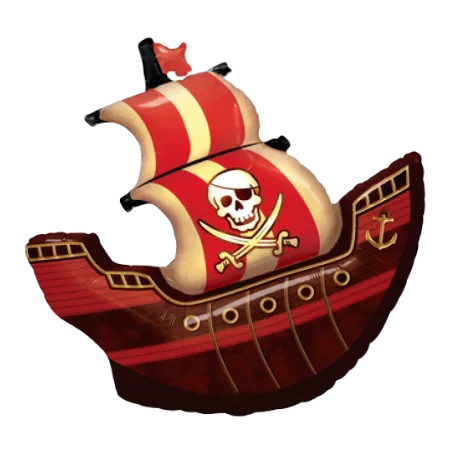 Folienballon in Form eines Piratenschiffs mit Segeln