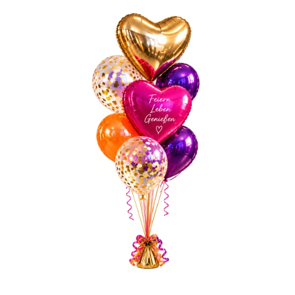 Ballonstrauß Klassisch mit Gewicht Style – Party und Gute Laune